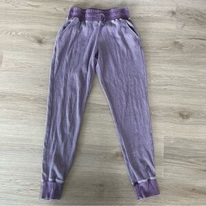 Zyia Don't Wake Me Up purple waffle knit thermal jogger pant L